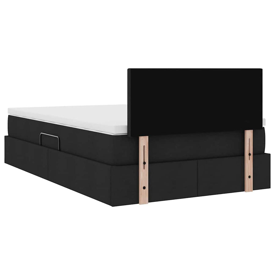 Opbergbed met matras met matras Zwart 120 x 200 cm Bewerkt hout