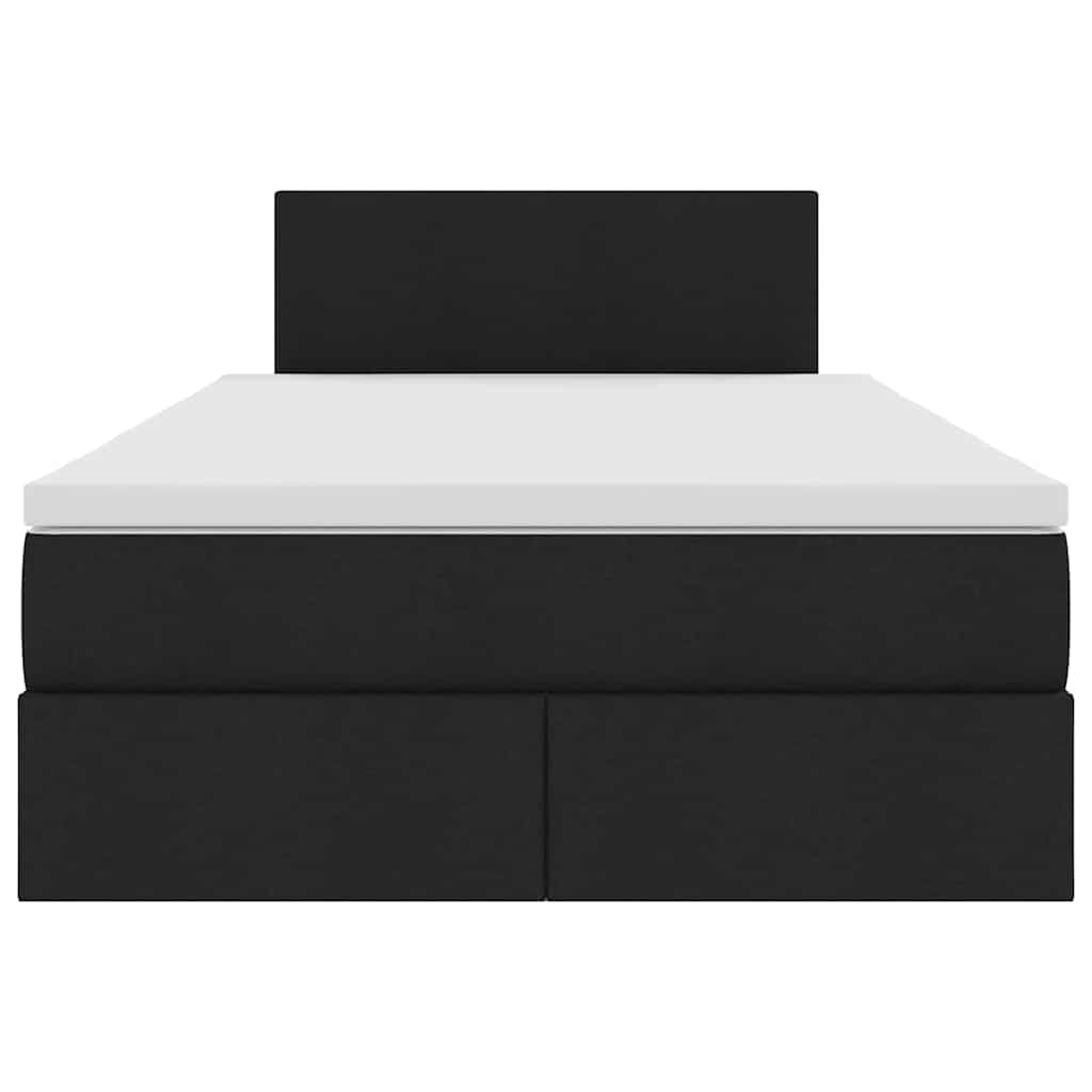 Opbergbed met matras met matras Zwart 120 x 200 cm Bewerkt hout
