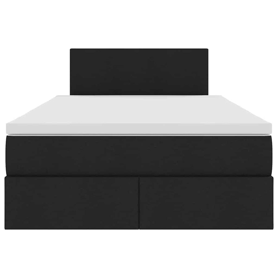 Opbergbed met matras met matras Zwart 120 x 200 cm Bewerkt hout