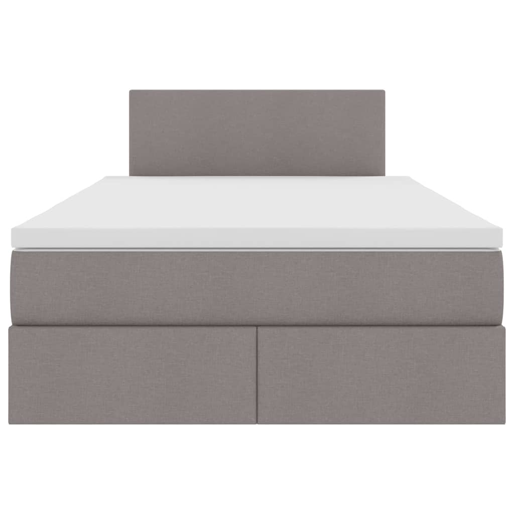 Opbergbed met matras met matras Taupe 120 x 200 cm Bewerkt hout