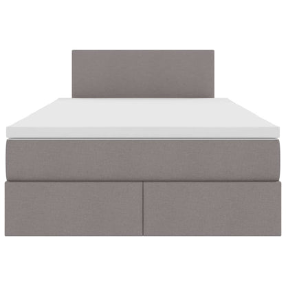 Opbergbed met matras met matras Taupe 120 x 200 cm Bewerkt hout