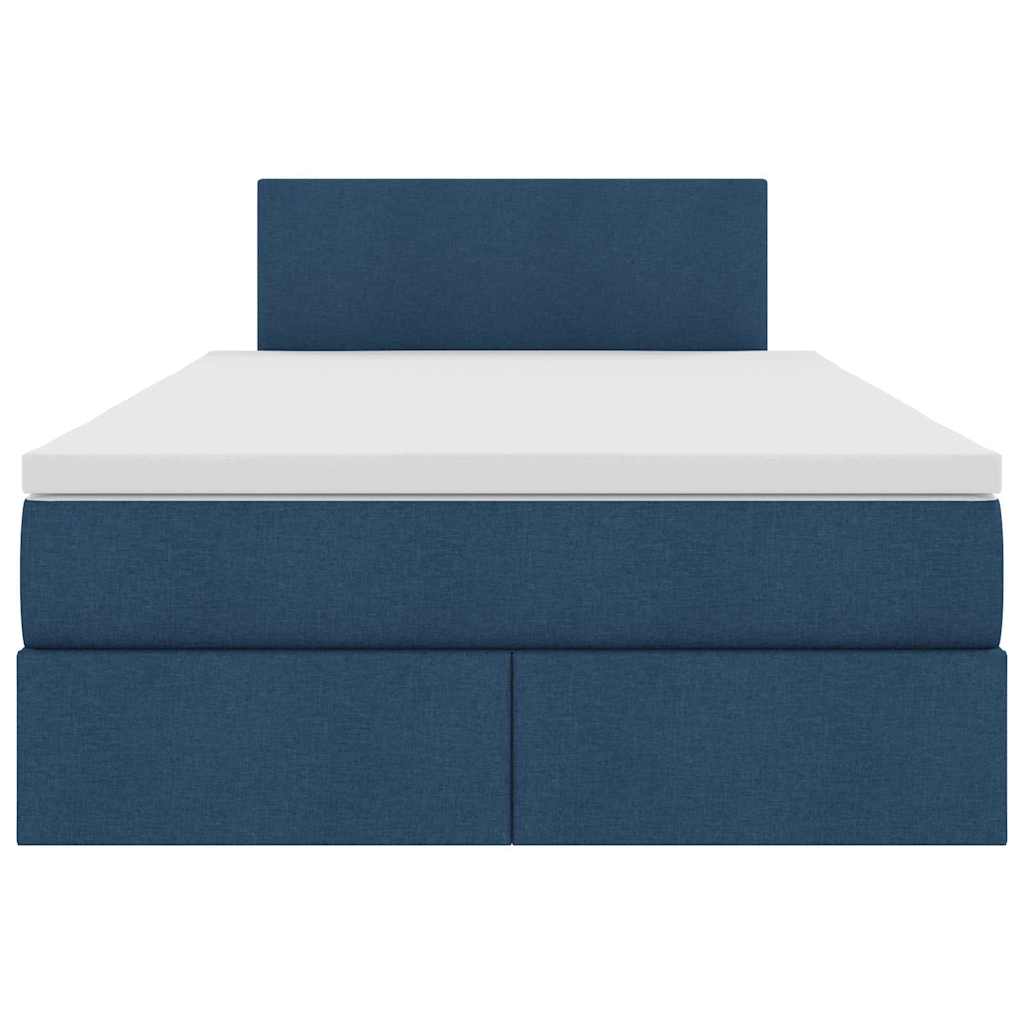 Opbergbed met matras met matras Blauw 120 x 200 cm Bewerkt hout
