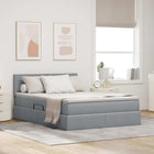 Storage Bed with Mattress Light Grey 140 x 190 cm Engineered Wood