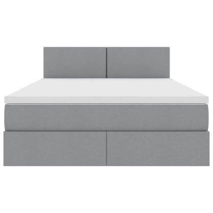 Opbergbed met matras Lichtgrijs 140 x 190 cm Bewerkt hout