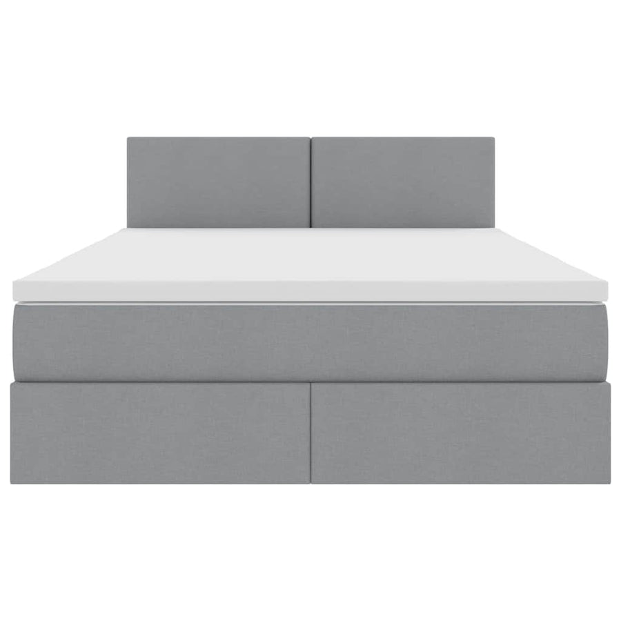 Opbergbed met matras Lichtgrijs 140 x 200 cm Bewerkt hout