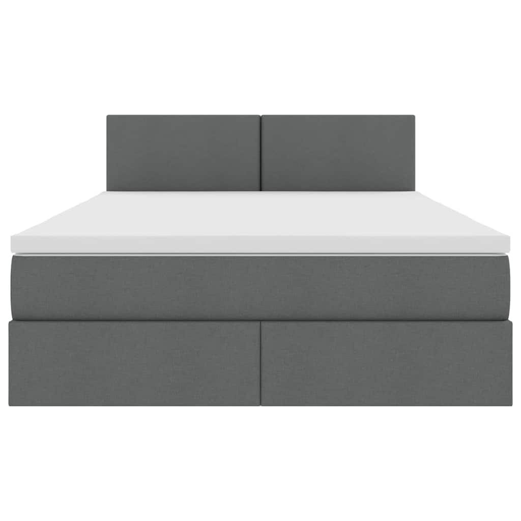 Opbergbed met matras Donkergrijs 140 x 200 cm Bewerkt hout