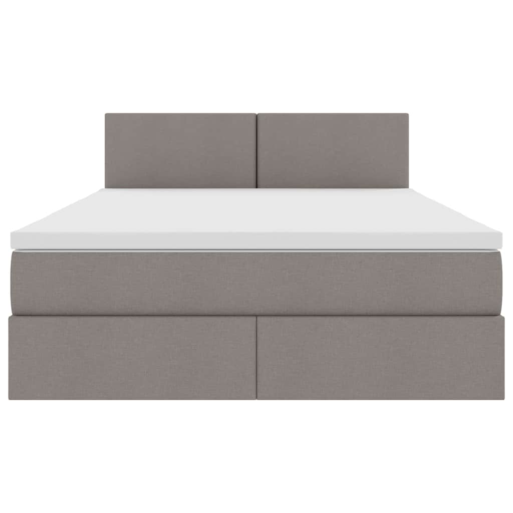 Opbergbed met matras met matras Taupe 140 x 200 cm Bewerkt hout