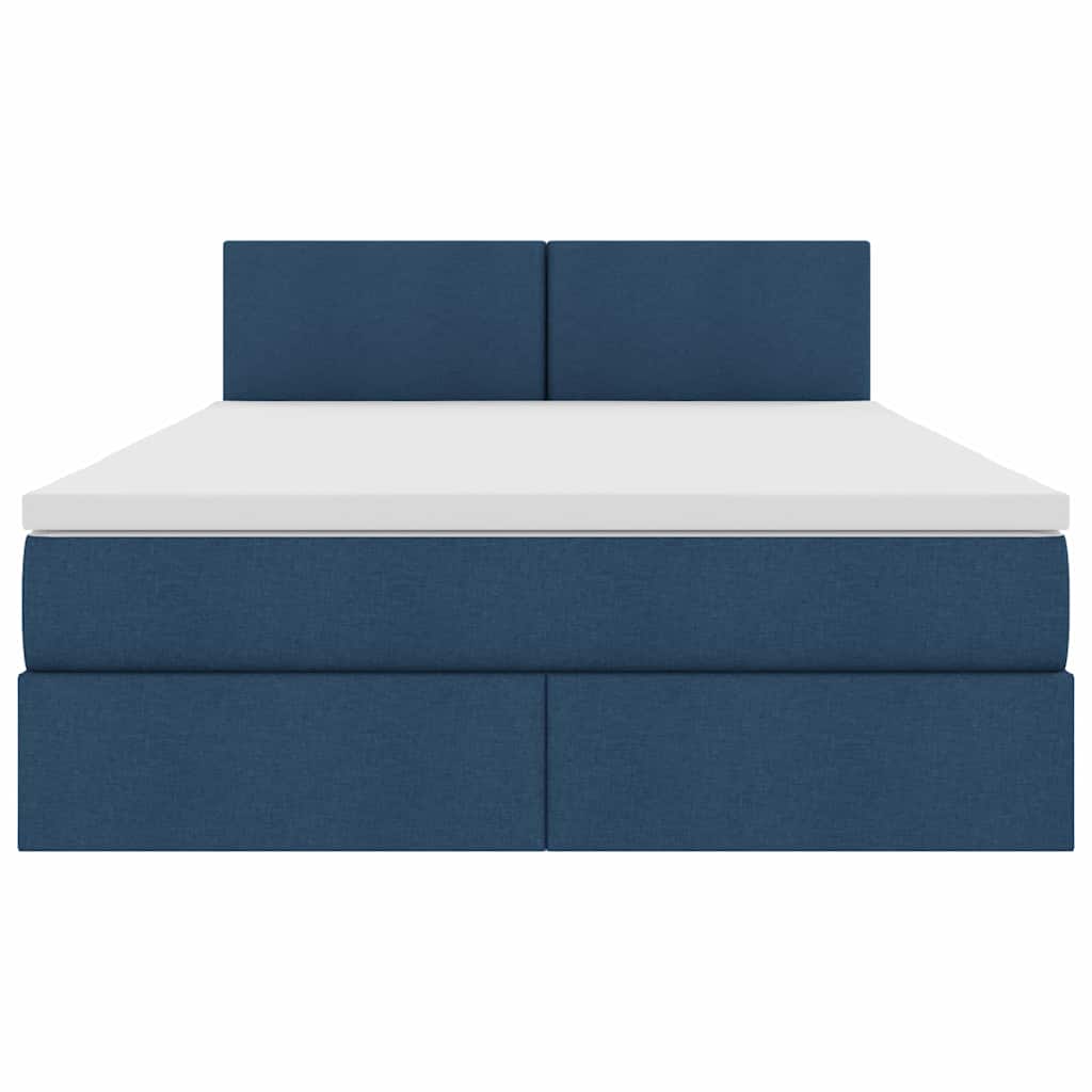 Opbergbed met matras met matras Blauw 140 x 200 cm Bewerkt hout