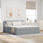 Storage Bed with Mattress Light Grey 160 x 200 cm Engineered Wood