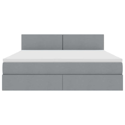 Opbergbed met matras Lichtgrijs 180 x 200 cm Bewerkt hout