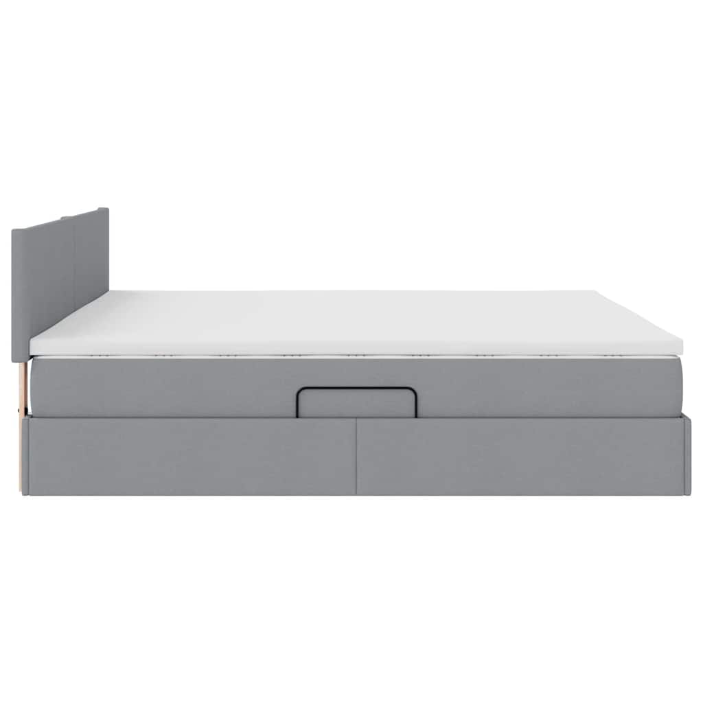 Opbergbed met matras Lichtgrijs 180 x 200 cm Bewerkt hout