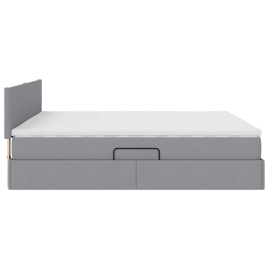Opbergbed met matras Lichtgrijs 180 x 200 cm Bewerkt hout