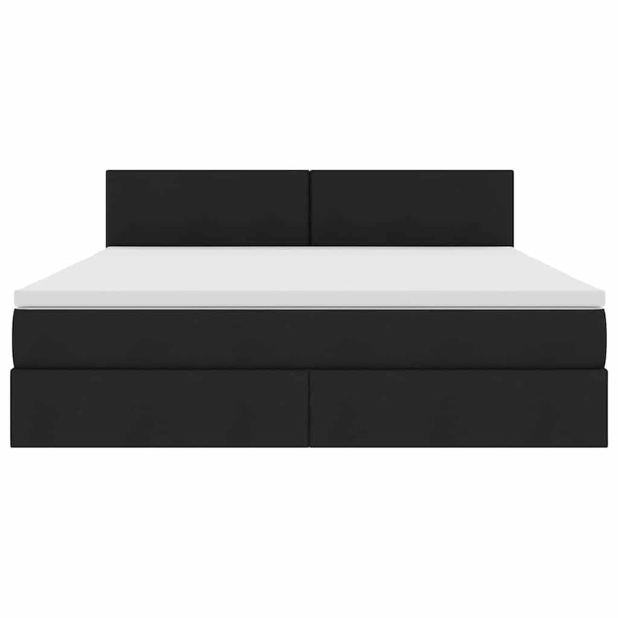 Opbergbed met matras met matras Zwart 180 x 200 cm Bewerkt hout