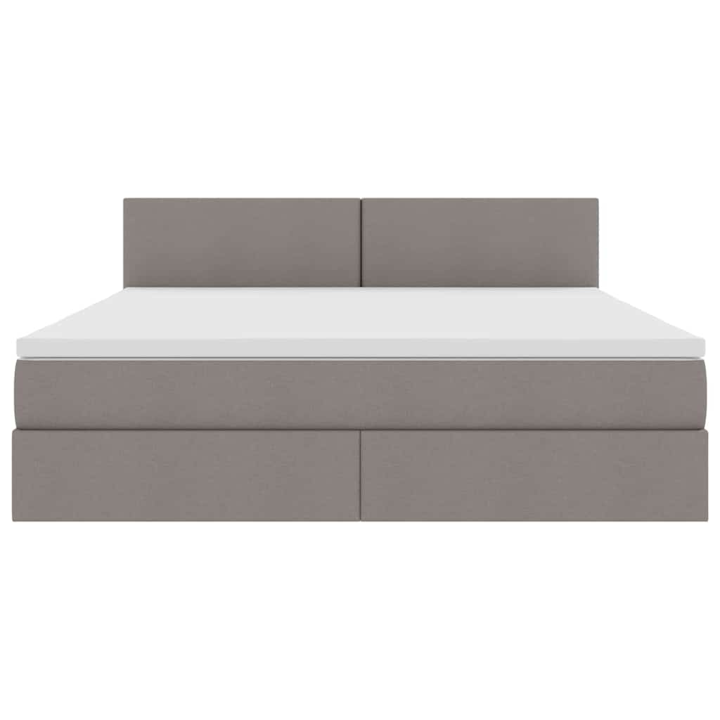 Opbergbed met matras met matras Taupe 180 x 200 cm Bewerkt hout