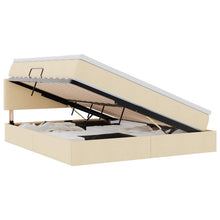 Opbergbed met matras met matras Crème 180 x 200 cm Bewerkt hout