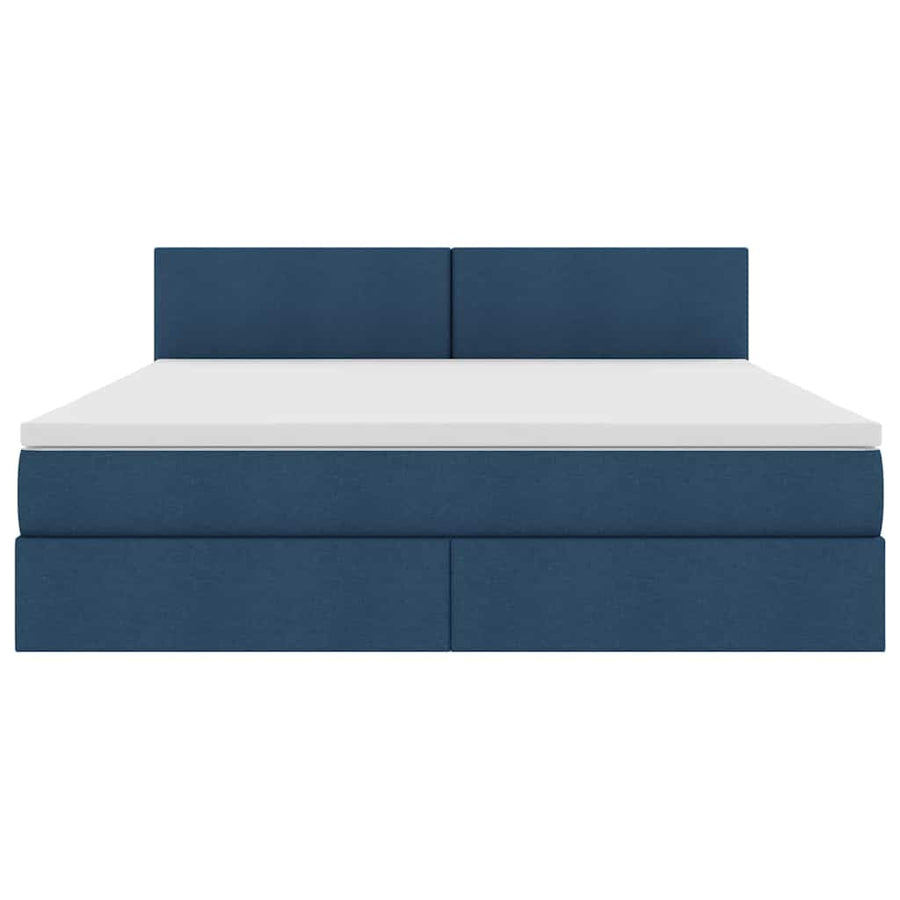 Opbergbed met matras met matras Blauw 180 x 200 cm Bewerkt hout