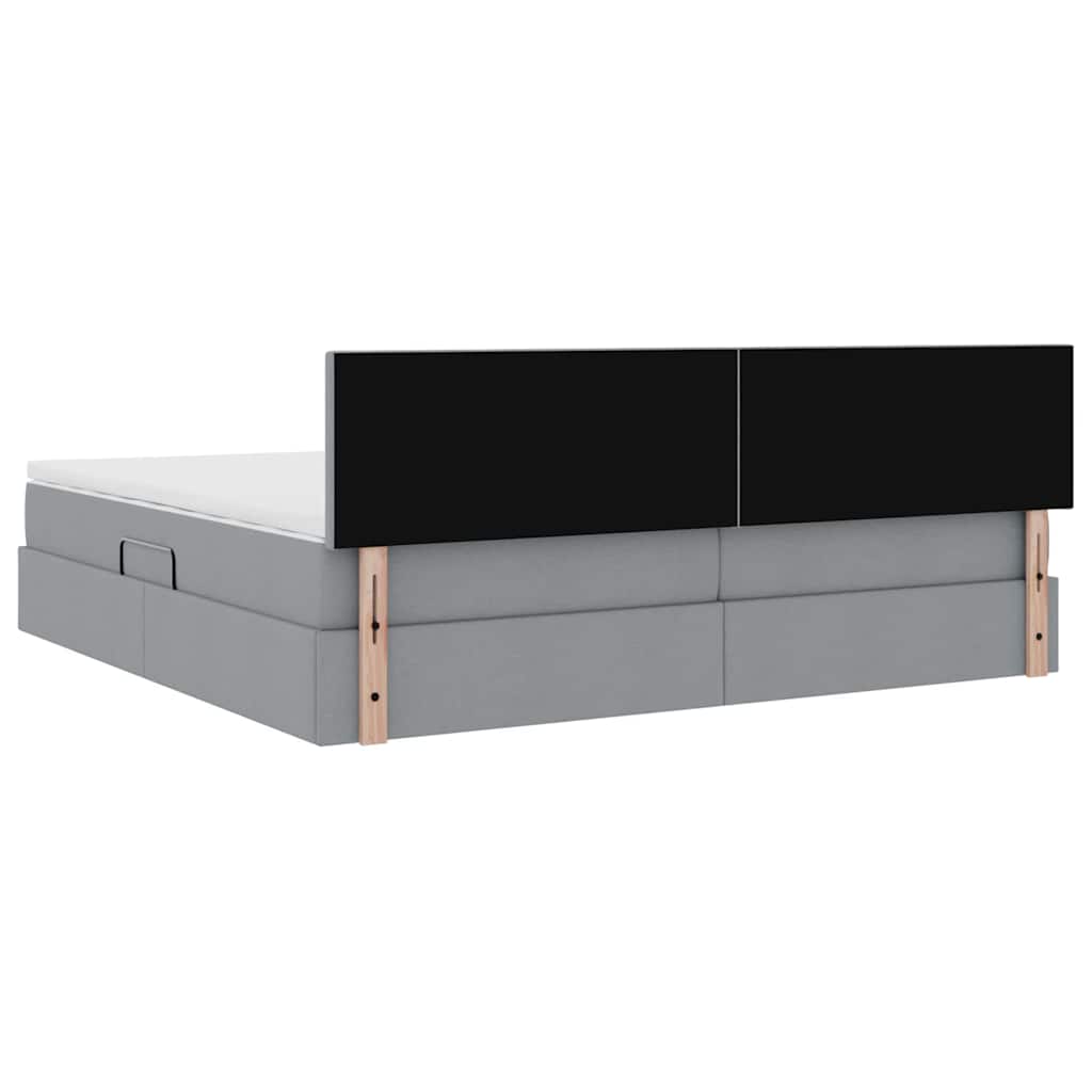 Opbergbed met matras Lichtgrijs 200 x 200 cm Bewerkt hout