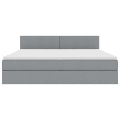 Opbergbed met matras Lichtgrijs 200 x 200 cm Bewerkt hout