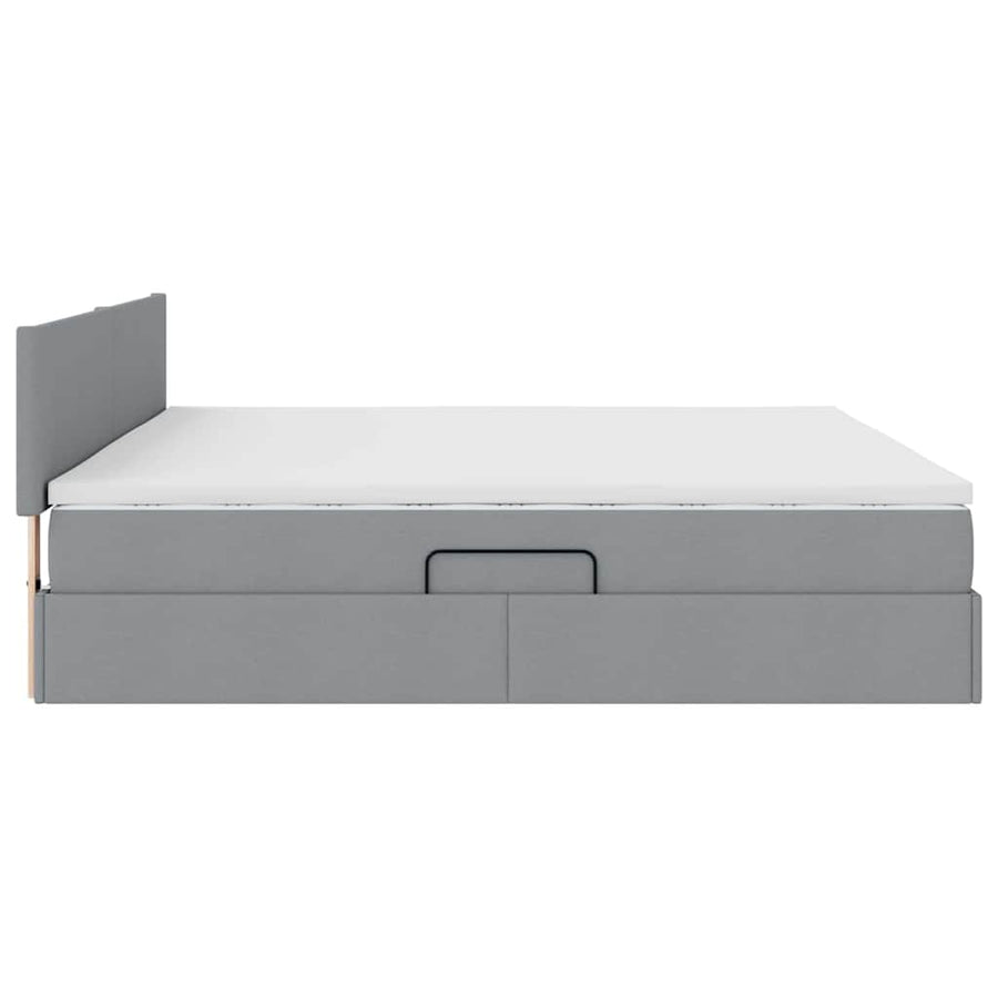 Opbergbed met matras Lichtgrijs 200 x 200 cm Bewerkt hout
