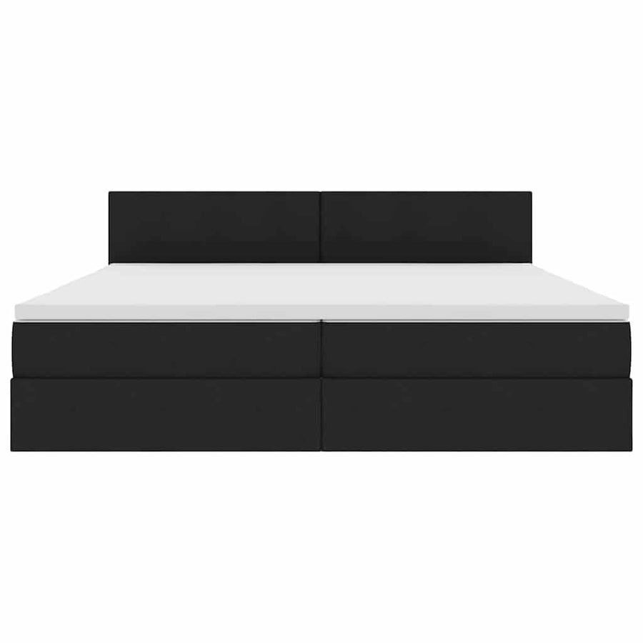 Opbergbed met matras met matras Zwart 200 x 200 cm Bewerkt hout