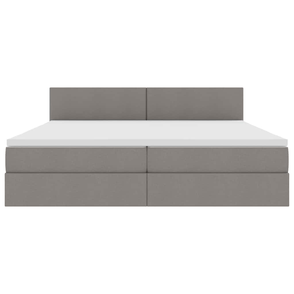 Opbergbed met matras met matras Taupe 200 x 200 cm Bewerkt hout