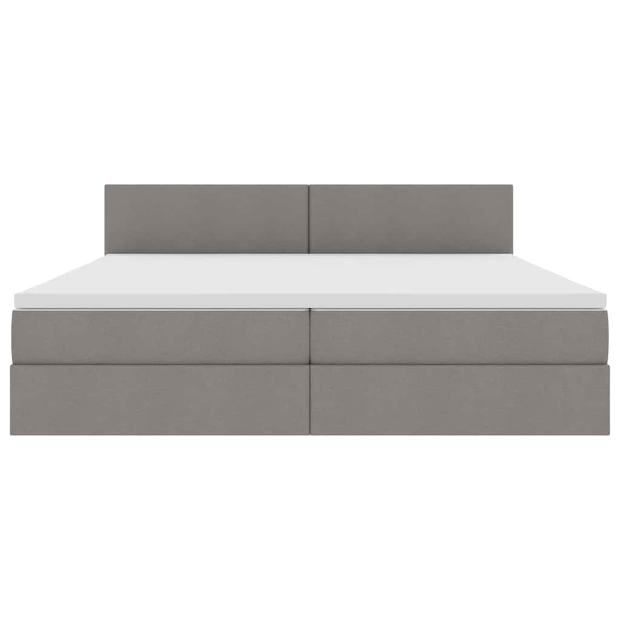 Opbergbed met matras met matras Taupe 200 x 200 cm Bewerkt hout