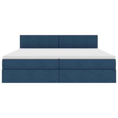 Opbergbed met matras met matras Blauw 200 x 200 cm Bewerkt hout