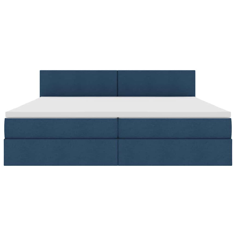 Opbergbed met matras met matras Blauw 200 x 200 cm Bewerkt hout