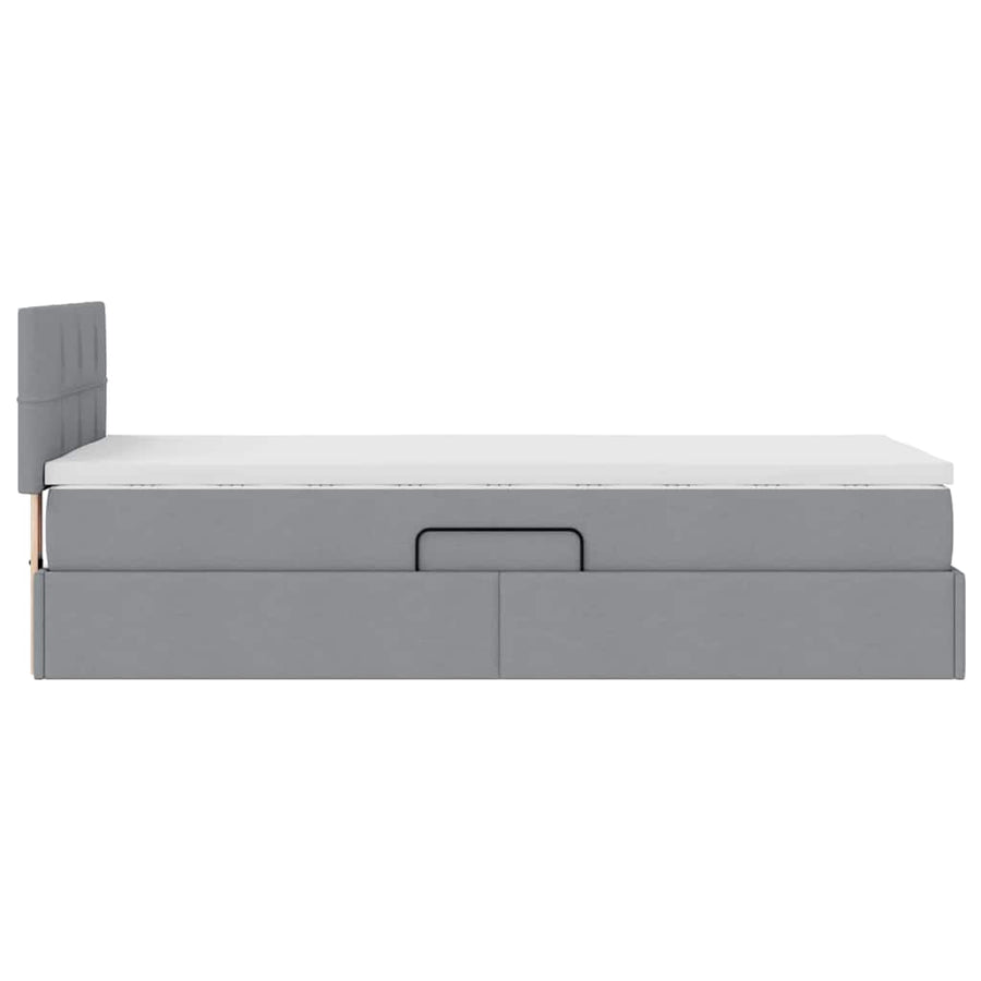 Opbergbed met matras Lichtgrijs 90 x 200 cm Bewerkt hout