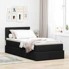 Opbergbed met matras 90x200 cm zwart bewerkt hout
