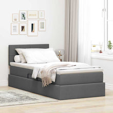 Opbergbed met matras Donkergrijs 100 x 200 cm Bewerkt hout