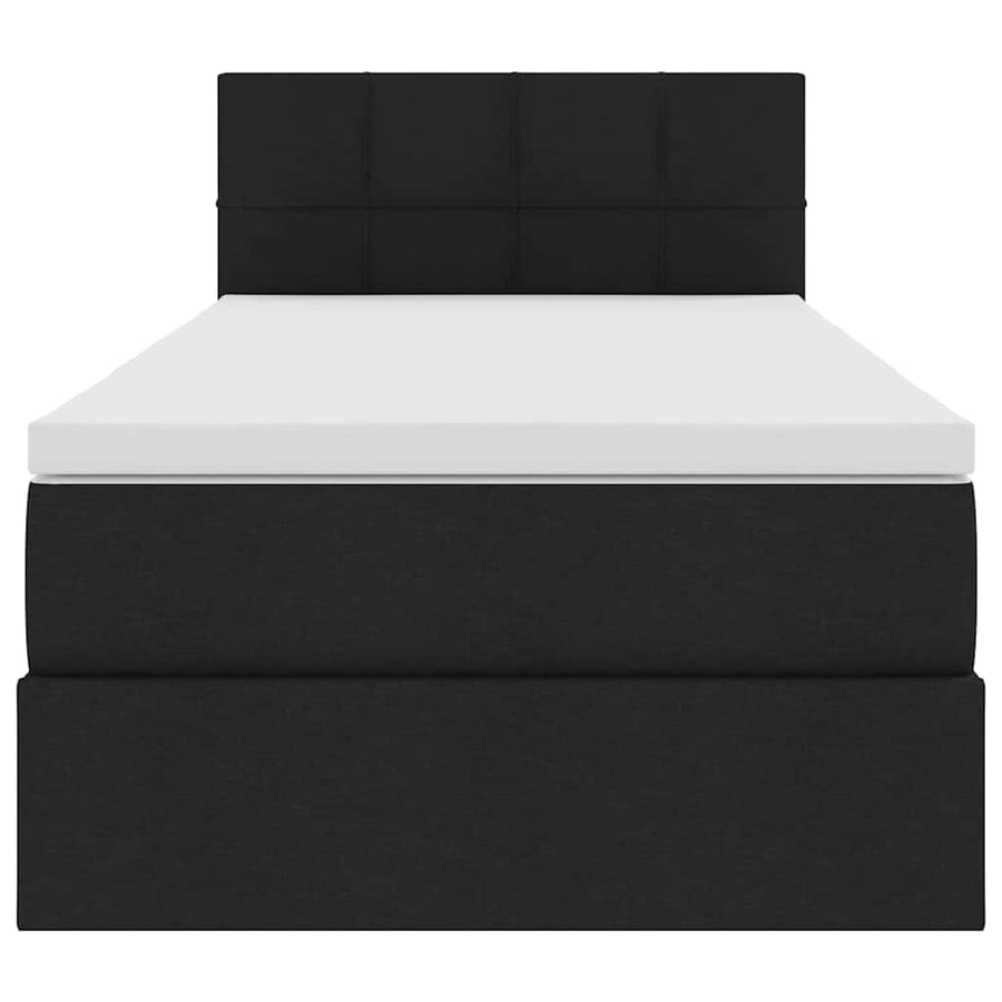 Opbergbed met matras met matras Zwart 100 x 200 cm Bewerkt hout