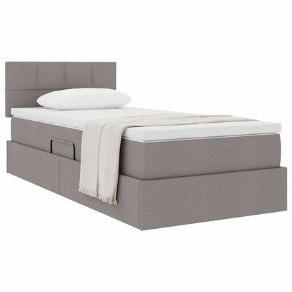 Opbergbed met matras met matras Taupe 100 x 200 cm Bewerkt hout