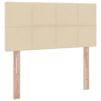 Opbergbed met matras met matras Crème 100 x 200 cm Bewerkt hout