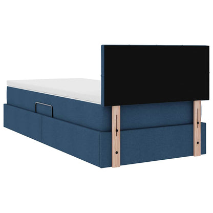 Opbergbed met matras met matras Blauw 100 x 200 cm Bewerkt hout