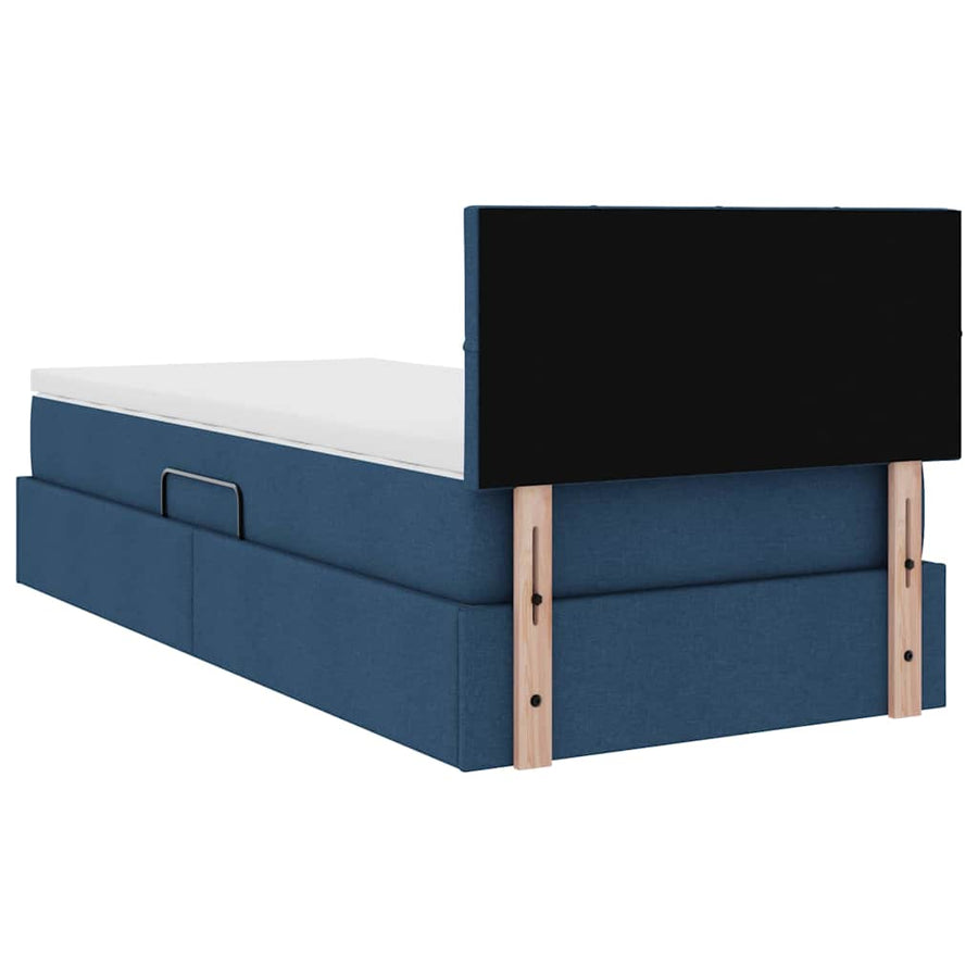 Opbergbed met matras met matras Blauw 100 x 200 cm Bewerkt hout