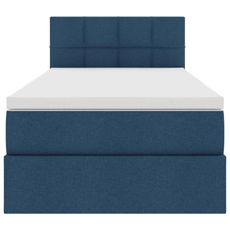 Opbergbed met matras met matras Blauw 100 x 200 cm Bewerkt hout