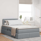 Storage Bed with Mattress Light Grey 120 x 190 cm Engineered Wood