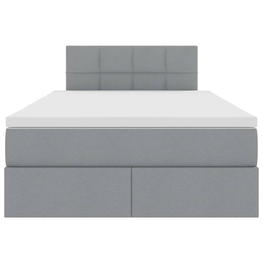 Opbergbed met matras Lichtgrijs 120 x 190 cm Bewerkt hout