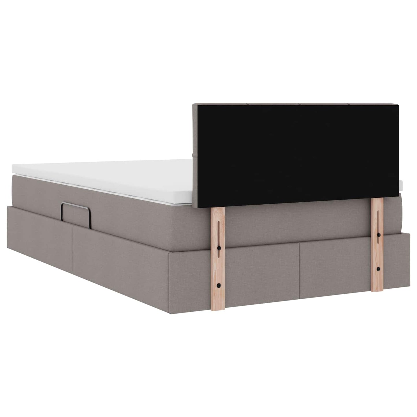 Opbergbed met matras met matras Taupe 120 x 190 cm Bewerkt hout