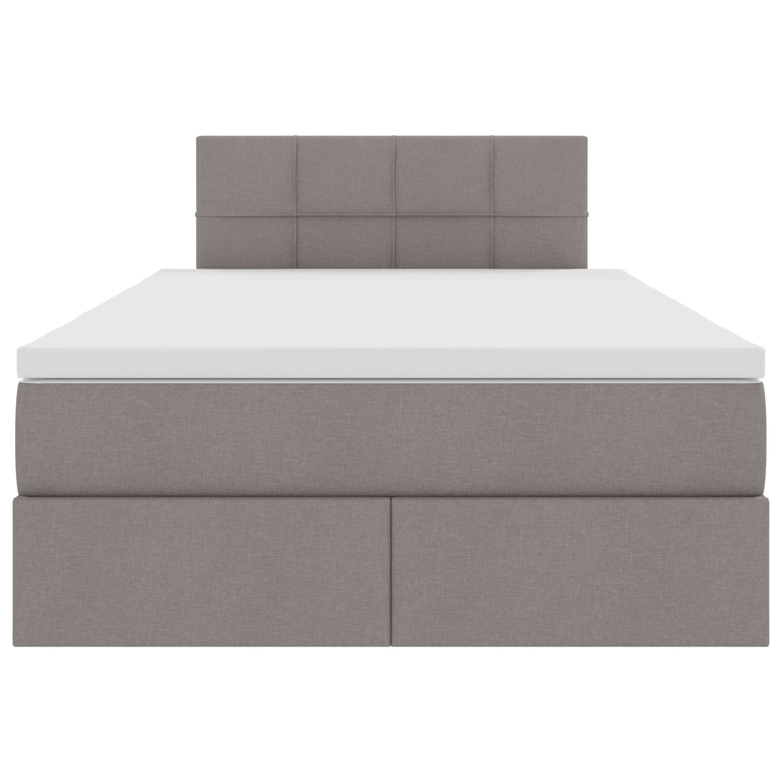 Opbergbed met matras met matras Taupe 120 x 190 cm Bewerkt hout