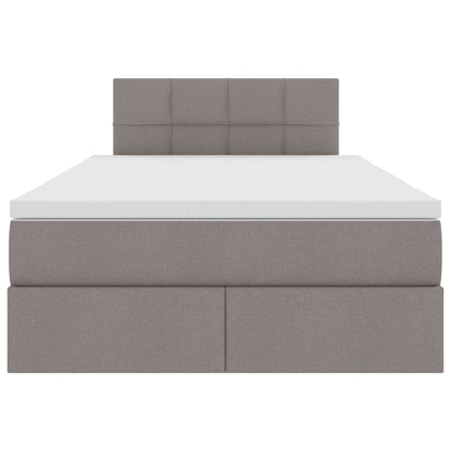 Opbergbed met matras met matras Taupe 120 x 190 cm Bewerkt hout
