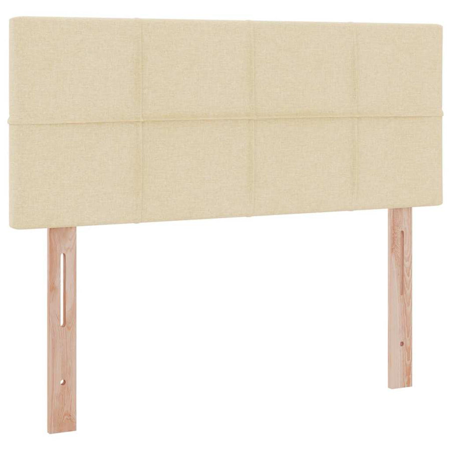 Opbergbed met matras met matras Crème 120 x 190 cm Bewerkt hout