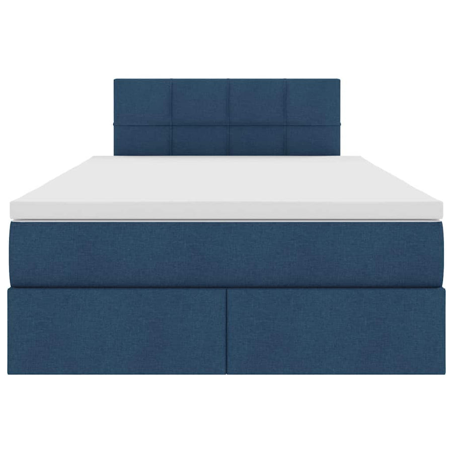 Opbergbed met matras met matras Blauw 120 x 190 cm Bewerkt hout