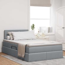 Opbergbed met matras Lichtgrijs 120 x 200 cm Bewerkt hout