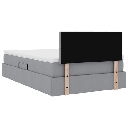 Opbergbed met matras Lichtgrijs 120 x 200 cm Bewerkt hout