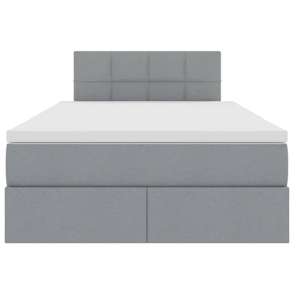 Opbergbed met matras Lichtgrijs 120 x 200 cm Bewerkt hout