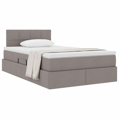 Opbergbed met matras met matras Taupe 120 x 200 cm Bewerkt hout