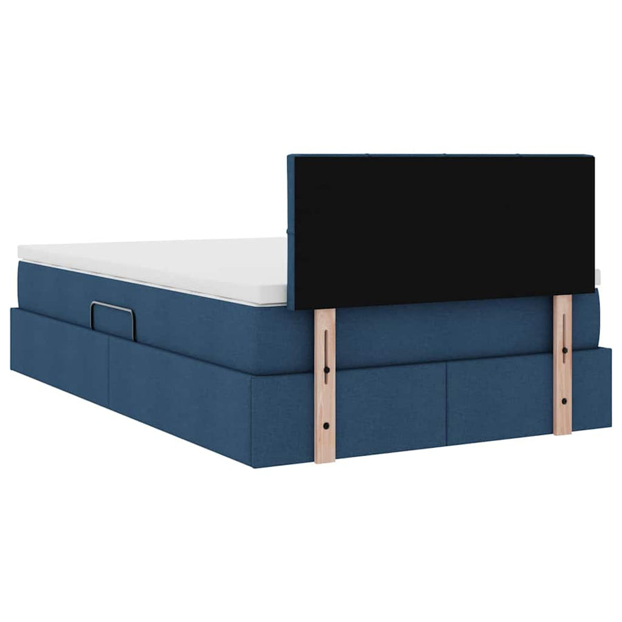 Opbergbed met matras met matras Blauw 120 x 200 cm Bewerkt hout