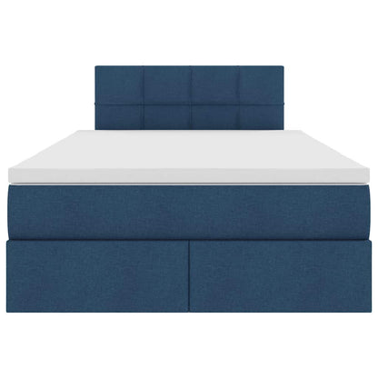 Opbergbed met matras met matras Blauw 120 x 200 cm Bewerkt hout